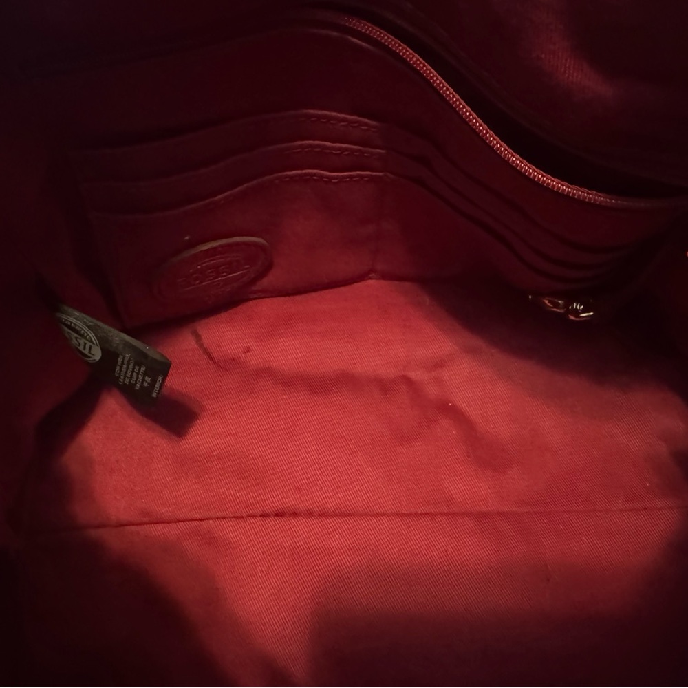 Fossil Oxblood Red Leather Crossbody Bag - Picture 4 of 4